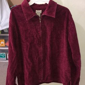Burgundy corduroy zip-up